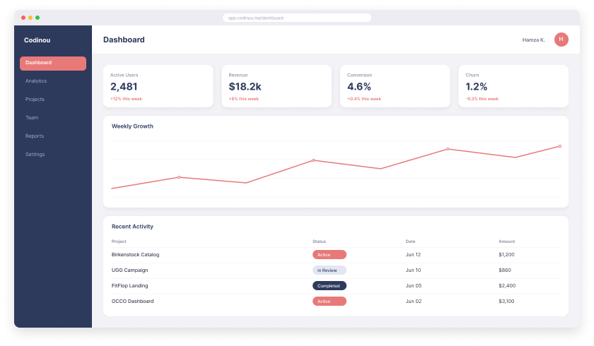 Web App MVP — interface preview